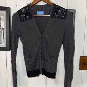 Simply Vera Gray Sequin-Embellished Cardigan Sweater